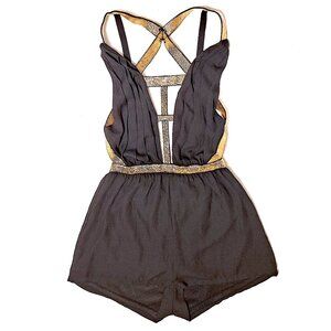 Miss Avenue Metallic Gold detail and black dress size S